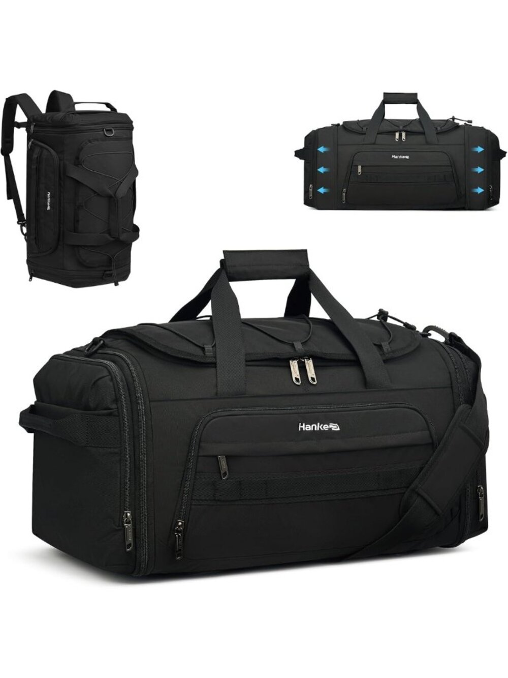 Expandable Travel Duffle Bag 45L-55L, Stylish Weekender Bag for Men & Women